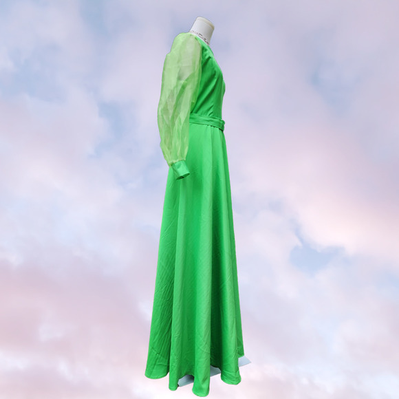 Vintage Green Maxi Dress - Picture 3 of 9